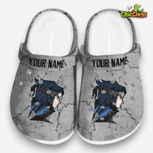Custom Name Sasuke Cracked Texture Classic Crocs - Image 3