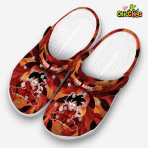 Custom Name Son Gohan Dragon Ball Autumn Leaves Classic Crocs - Image 1