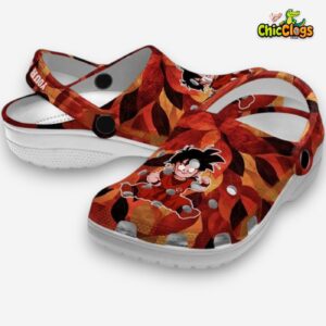 Custom Name Son Gohan Dragon Ball Autumn Leaves Classic Crocs - Image 2