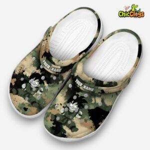 Custom Name Son Gohan Dragon Ball Camouflage Craze 3D Printed Classic Crocs Shoes - Image 1
