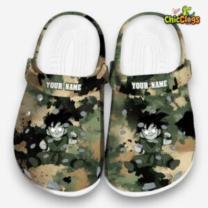 Custom Name Son Gohan Dragon Ball Camouflage Craze 3D Printed Classic Crocs Shoes - Image 3