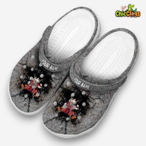 Custom Name Son Gohan Dragon Ball Cracked Ground Texture Classic Crocs - Image 1