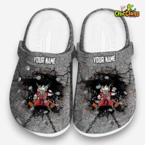 Custom Name Son Gohan Dragon Ball Cracked Ground Texture Classic Crocs - Image 3