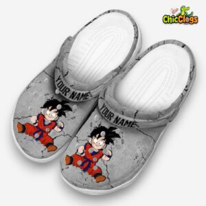 Custom Name Son Gohan Dragon Ball Cracked Texture 3D Printed Classic Crocs Shoes - Image 1