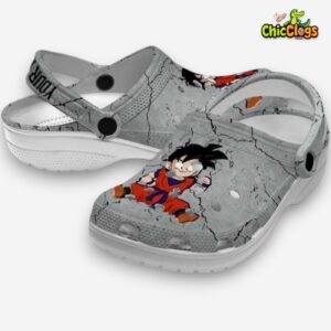 Custom Name Son Gohan Dragon Ball Cracked Texture 3D Printed Classic Crocs Shoes - Image 2