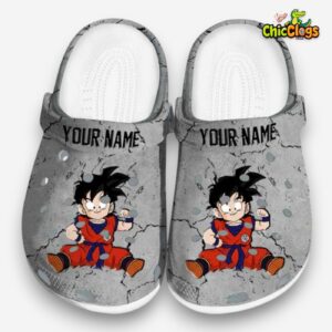 Custom Name Son Gohan Dragon Ball Cracked Texture 3D Printed Classic Crocs Shoes - Image 3