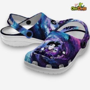 Custom Name Son Gohan Dragon Ball Galaxy Swirl 3D Printed Classic Crocs Shoes - Image 2