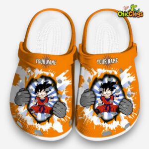 Custom Name Son Gohan Dragon Ball Gripping Hand Classic Crocs - Image 3