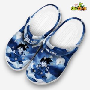 Custom Name Son Gohan Dragon Ball Ocean Waves 3D Printed Classic Crocs Shoes - Image 1