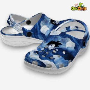 Custom Name Son Gohan Dragon Ball Ocean Waves 3D Printed Classic Crocs Shoes - Image 2