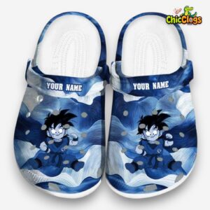 Custom Name Son Gohan Dragon Ball Ocean Waves 3D Printed Classic Crocs Shoes - Image 3