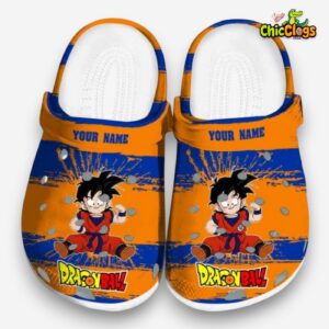 Custom Name Son Gohan Dragon Ball Paint Splatter Graphics 3D Printed Classic Crocs Shoes - Image 3