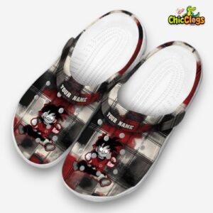 Custom Name Son Gohan Dragon Ball Plaid Fusion 3D Printed Classic Crocs Shoes - Image 1