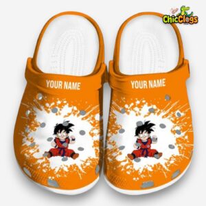 Custom Name Son Gohan Dragon Ball Splatter Background 3D Printed Classic Crocs Shoes - Image 3