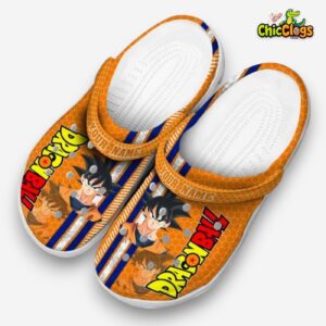 Custom Name Son Goku Dragon Ball Contrasting Stripes 3D Printed Classic Crocs Shoes - Image 1