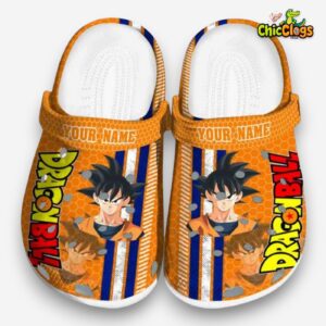 Custom Name Son Goku Dragon Ball Contrasting Stripes 3D Printed Classic Crocs Shoes - Image 3