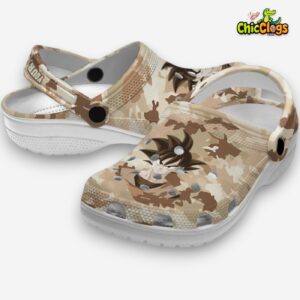 Custom Name Son Goku Dragon Ball Desert Camo 3D Printed Classic Crocs Shoes - Image 1