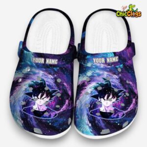 Custom Name Son Goku Dragon Ball Galaxy Swirl Classic Crocs - Image 3