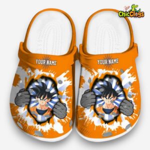 Custom Name Son Goku Dragon Ball Gripping Hand 3D Printed Classic Crocs Shoes - Image 3