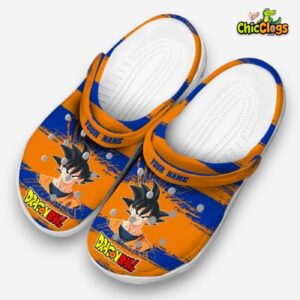 Custom Name Son Goku Dragon Ball Paint Splatter Graphics Classic Crocs - Image 2