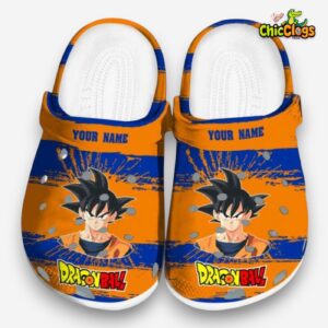 Custom Name Son Goku Dragon Ball Paint Splatter Graphics Classic Crocs - Image 3