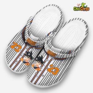 Custom Name Son Goku Dragon Ball Pinstripe Pattern 3D Printed Classic Crocs Shoes - Image 1