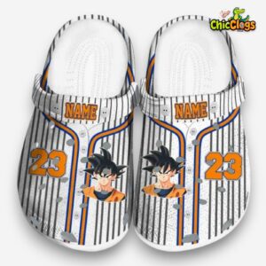 Custom Name Son Goku Dragon Ball Pinstripe Pattern 3D Printed Classic Crocs Shoes - Image 3