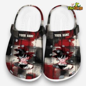 Custom Name Son Goku Dragon Ball Plaid Fusion Classic Crocs - Image 3