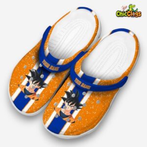 Custom Name Son Goku Dragon Ball Plaid Fusion Unisex Crocs Classic Crocs - Image 2