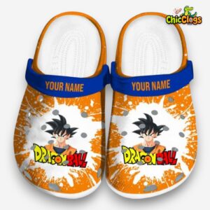Custom Name Son Goku Dragon Ball Splash Art Classic Crocs - Image 3
