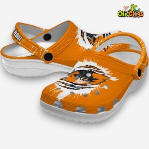 Custom Name Son Goku Dragon Ball Splash Motif Background Classic Crocs - Image 2