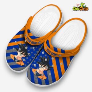 Custom Name Son Goku Dragon Ball Star spangled Graphic 3D Printed Classic Crocs Shoes - Image 2
