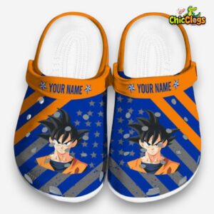 Custom Name Son Goku Dragon Ball Star spangled Graphic 3D Printed Classic Crocs Shoes - Image 3