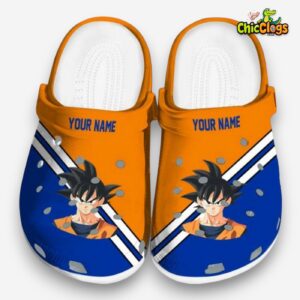 Custom Name Son Goku Dragon Ball Striped Accents 3D Printed Classic Crocs Shoes - Image 3