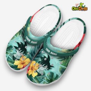 Custom Name Son Goku Dragon Ball Tropical Vibes 3D Printed Classic Crocs Shoes - Image 2