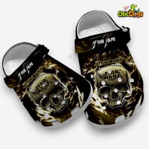 Custom Name Star Wars Gothic Skull 3D Printed Classic Crocs Shoes - Image 4