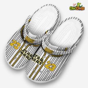 Custom Name Star Wars Pinstripe Pattern Unisex Crocs - Image 1