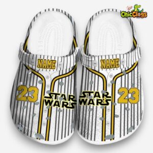 Custom Name Star Wars Pinstripe Pattern Unisex Crocs - Image 3