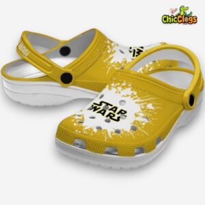 Custom Name Star Wars Splatter Background Unisex Crocs - Image 1