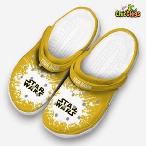 Custom Name Star Wars Splatter Background Unisex Crocs - Image 2