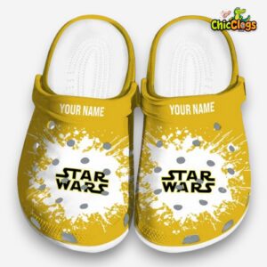 Custom Name Star Wars Splatter Background Unisex Crocs - Image 3