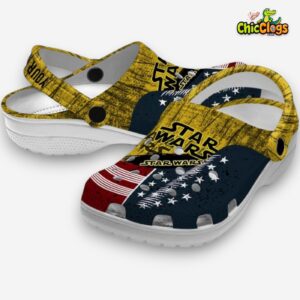 Custom Name Star Wars Star Spangled Side Pattern 3D Printed Classic Crocs Shoes - Image 2