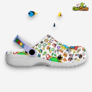 Custom Name Supper Mario Game And Cute Tiny Pattern 3D Printed Classic Crocs Shoes - Image 2