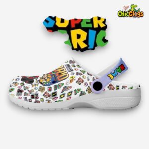 Custom Name Supper Mario Game And Cute Tiny Pattern 3D Printed Classic Crocs Shoes - Image 3