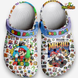 Custom Name Supper Mario Game And Cute Tiny Pattern 3D Printed Classic Crocs Shoes - Image 4