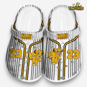 Custom Name The Lion King Pinstripe Pattern 3D Printed Classic Crocs Shoes - Image 3