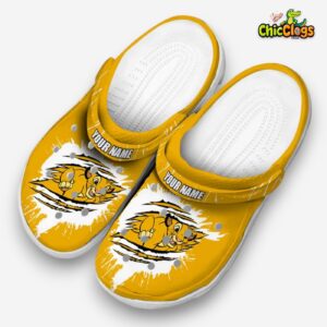Custom Name The Lion King Splash Motif Background 3D Printed Classic Crocs Shoes - Image 1