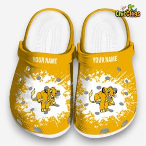 Custom Name The Lion King Splatter Background 3D Printed Classic Crocs Shoes - Image 3