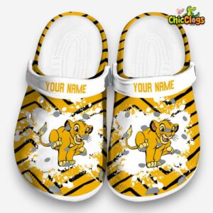 Custom Name The Lion King Zigzag Paint Burst 3D Printed Classic Crocs Shoes - Image 3