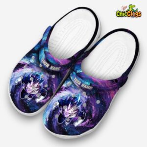 Custom Name Vegeta Dragon Ball Galaxy Swirl 3D Printed Classic Crocs Shoes - Image 2